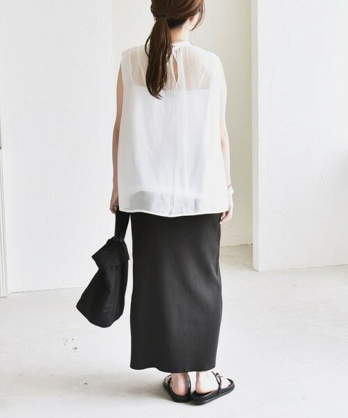 SHIPS / シップス シャツ・ブラウス | quaranciel:〈洗濯機可能〉シアー ハイネック ノースリーブ ギャザー ブラウス | 詳細3