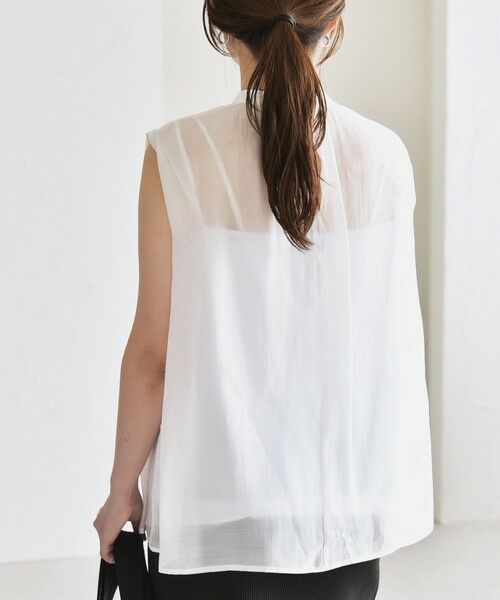 SHIPS / シップス シャツ・ブラウス | quaranciel:〈洗濯機可能〉シアー ハイネック ノースリーブ ギャザー ブラウス | 詳細5