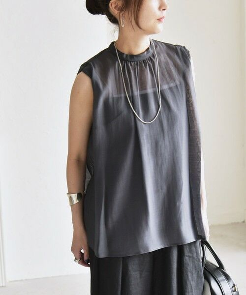 SHIPS / シップス シャツ・ブラウス | quaranciel:〈洗濯機可能〉シアー ハイネック ノースリーブ ギャザー ブラウス | 詳細20