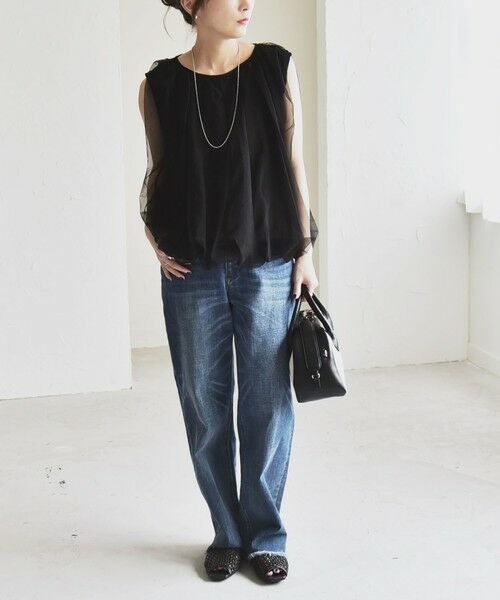 SHIPS / シップス Tシャツ | quaranciel:〈手洗い可能〉チュール バルーン ノースリーブ プルオーバー | 詳細14