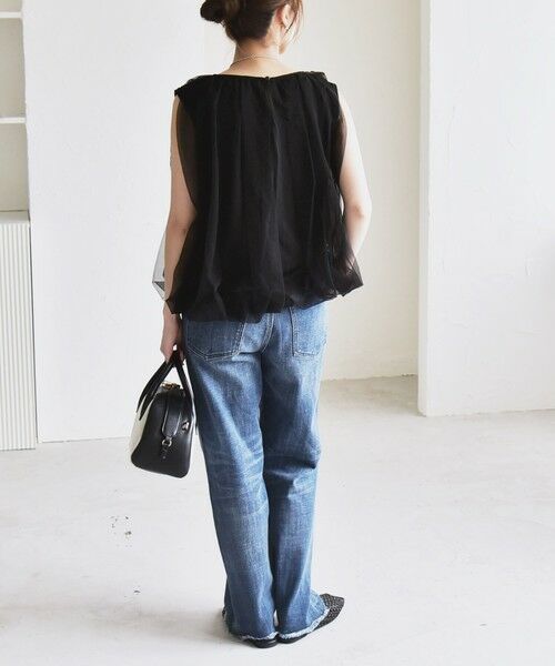 SHIPS / シップス Tシャツ | quaranciel:〈手洗い可能〉チュール バルーン ノースリーブ プルオーバー | 詳細15