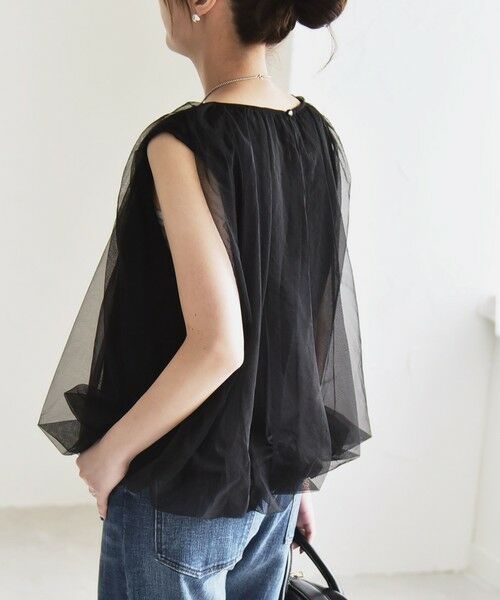 SHIPS / シップス Tシャツ | quaranciel:〈手洗い可能〉チュール バルーン ノースリーブ プルオーバー | 詳細17