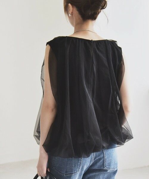 SHIPS / シップス Tシャツ | quaranciel:〈手洗い可能〉チュール バルーン ノースリーブ プルオーバー | 詳細18