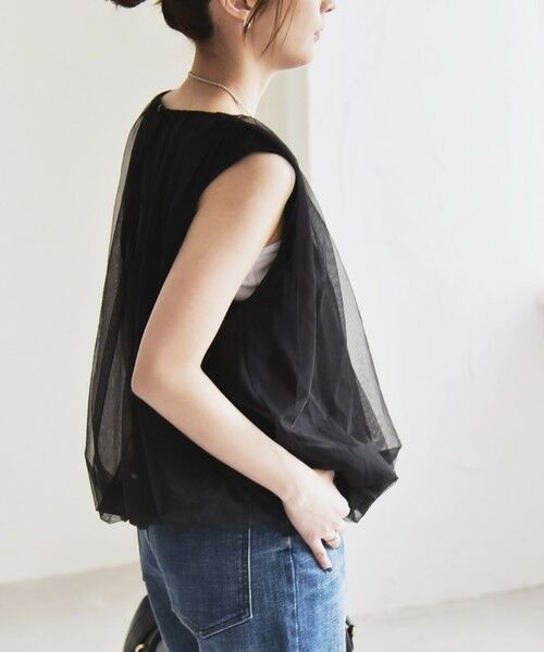 SHIPS / シップス Tシャツ | quaranciel:〈手洗い可能〉チュール バルーン ノースリーブ プルオーバー | 詳細19