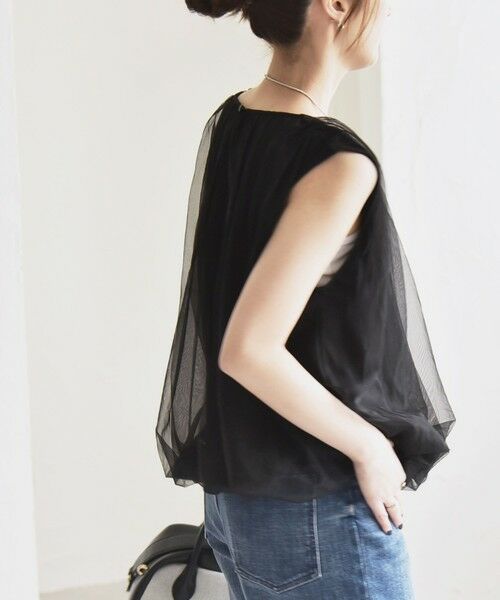 SHIPS / シップス Tシャツ | quaranciel:〈手洗い可能〉チュール バルーン ノースリーブ プルオーバー | 詳細20