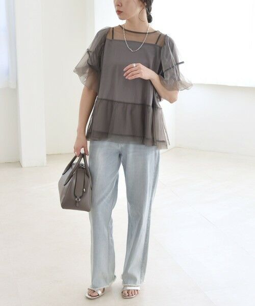 SHIPS / シップス カットソー | quaranciel:〈手洗い可能〉チュール パフスリーブ ドッキング プルオーバー | 詳細1