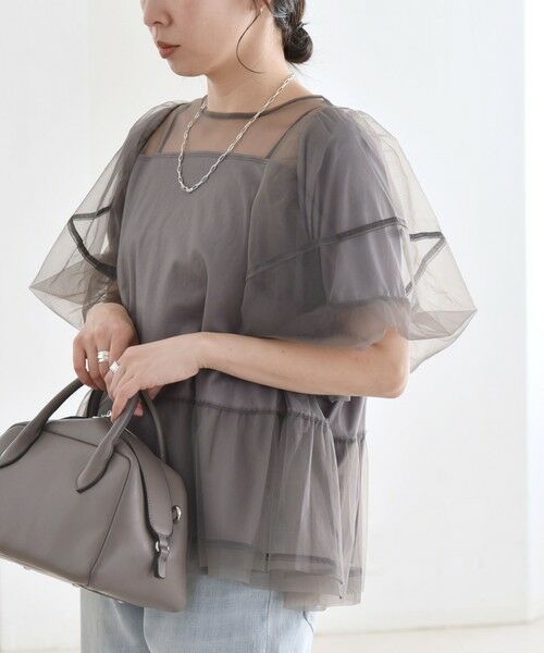 SHIPS / シップス カットソー | quaranciel:〈手洗い可能〉チュール パフスリーブ ドッキング プルオーバー | 詳細3