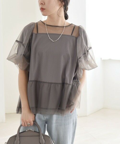 SHIPS / シップス カットソー | quaranciel:〈手洗い可能〉チュール パフスリーブ ドッキング プルオーバー | 詳細4