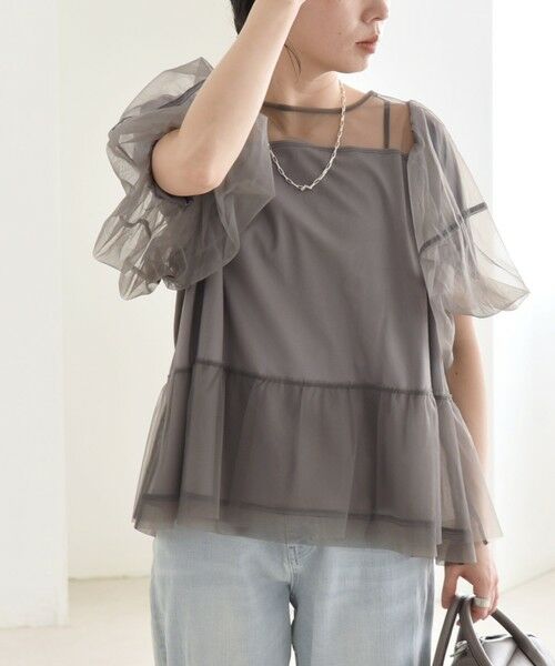 SHIPS / シップス カットソー | quaranciel:〈手洗い可能〉チュール パフスリーブ ドッキング プルオーバー | 詳細5