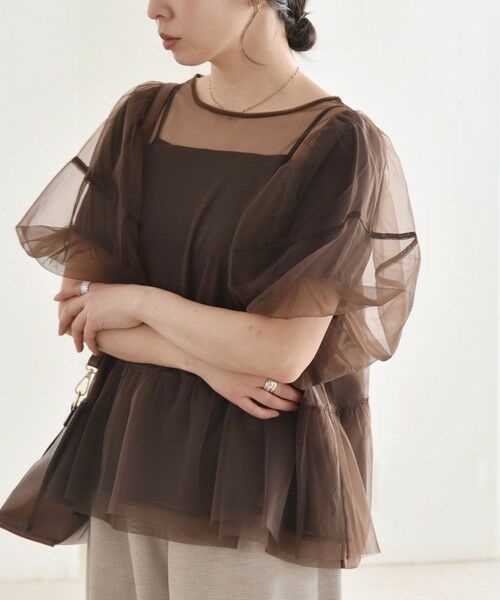 SHIPS / シップス カットソー | quaranciel:〈手洗い可能〉チュール パフスリーブ ドッキング プルオーバー | 詳細30