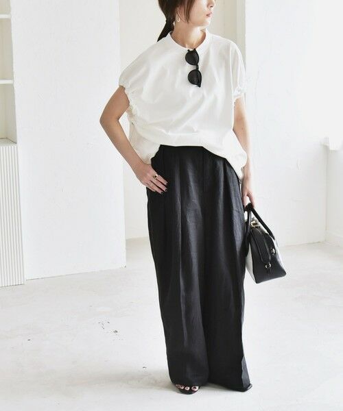 SHIPS / シップス Tシャツ | quaranciel:〈接触冷感/汗染み防止加工/洗濯機可能〉ドロスト ギャザー チュニック TEE | 詳細1