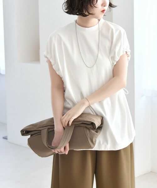 SHIPS / シップス Tシャツ | quaranciel:〈接触冷感/汗染み防止加工/洗濯機可能〉ドロスト ギャザー チュニック TEE | 詳細12