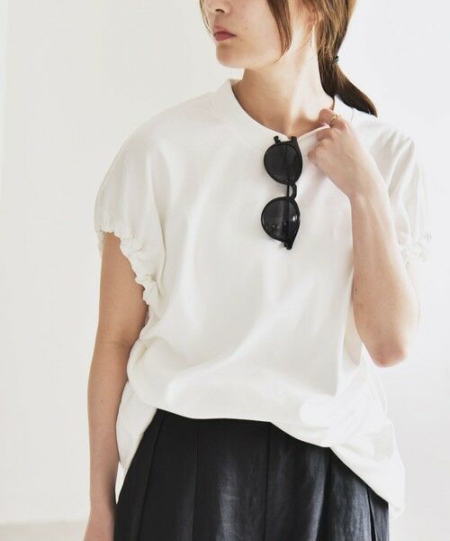 SHIPS / シップス Tシャツ | quaranciel:〈接触冷感/汗染み防止加工/洗濯機可能〉ドロスト ギャザー チュニック TEE | 詳細4