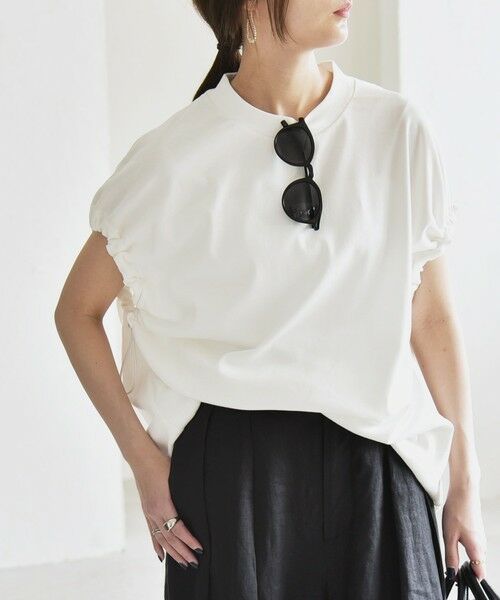 SHIPS / シップス Tシャツ | quaranciel:〈接触冷感/汗染み防止加工/洗濯機可能〉ドロスト ギャザー チュニック TEE | 詳細8