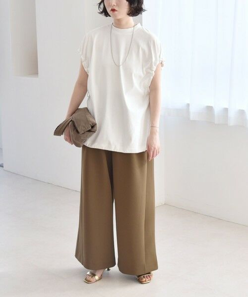 SHIPS / シップス Tシャツ | quaranciel:〈接触冷感/汗染み防止加工/洗濯機可能〉ドロスト ギャザー チュニック TEE | 詳細9