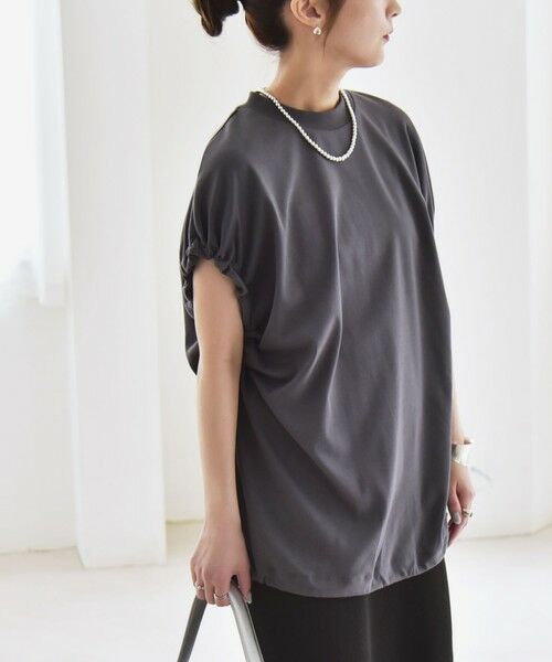 SHIPS / シップス Tシャツ | quaranciel:〈接触冷感/汗染み防止加工/洗濯機可能〉ドロスト ギャザー チュニック TEE | 詳細20