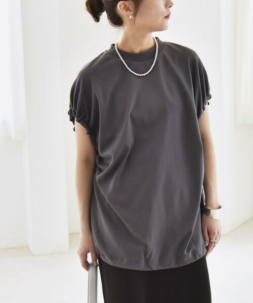 SHIPS / シップス Tシャツ | quaranciel:〈接触冷感/汗染み防止加工/洗濯機可能〉ドロスト ギャザー チュニック TEE | 詳細21