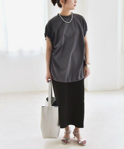 SHIPS / シップス Tシャツ | quaranciel:〈接触冷感/汗染み防止加工/洗濯機可能〉ドロスト ギャザー チュニック TEE | 詳細22