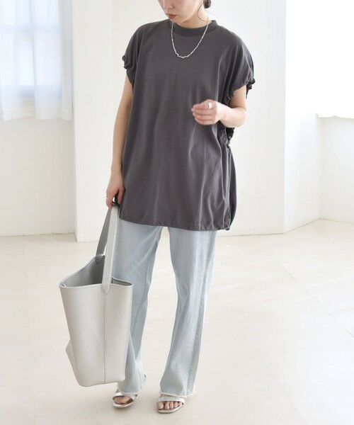 SHIPS / シップス Tシャツ | quaranciel:〈接触冷感/汗染み防止加工/洗濯機可能〉ドロスト ギャザー チュニック TEE | 詳細24