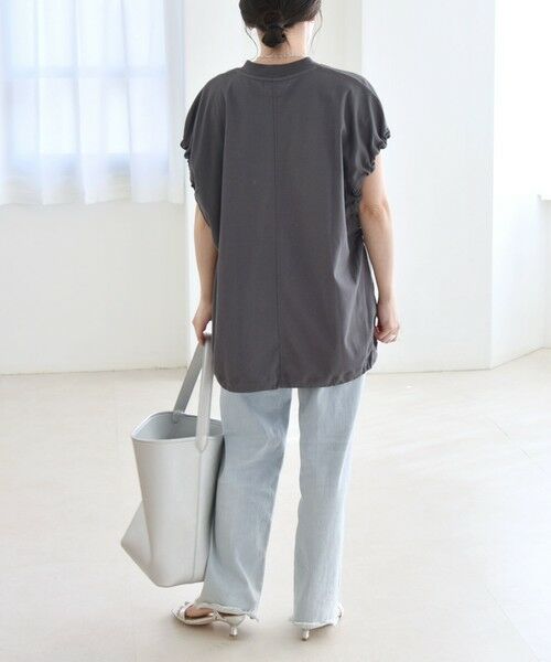 SHIPS / シップス Tシャツ | quaranciel:〈接触冷感/汗染み防止加工/洗濯機可能〉ドロスト ギャザー チュニック TEE | 詳細25