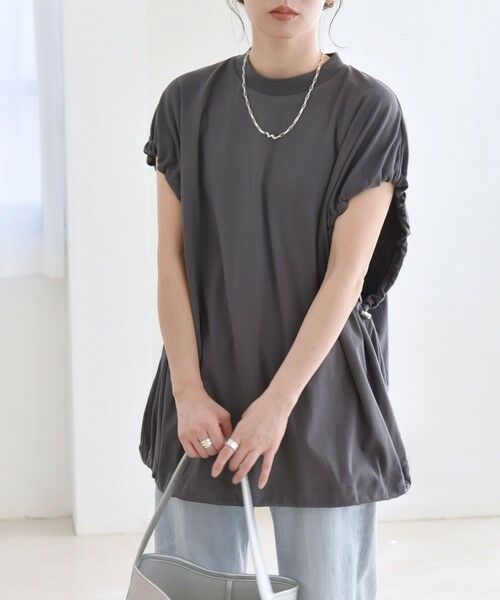 SHIPS / シップス Tシャツ | quaranciel:〈接触冷感/汗染み防止加工/洗濯機可能〉ドロスト ギャザー チュニック TEE | 詳細29