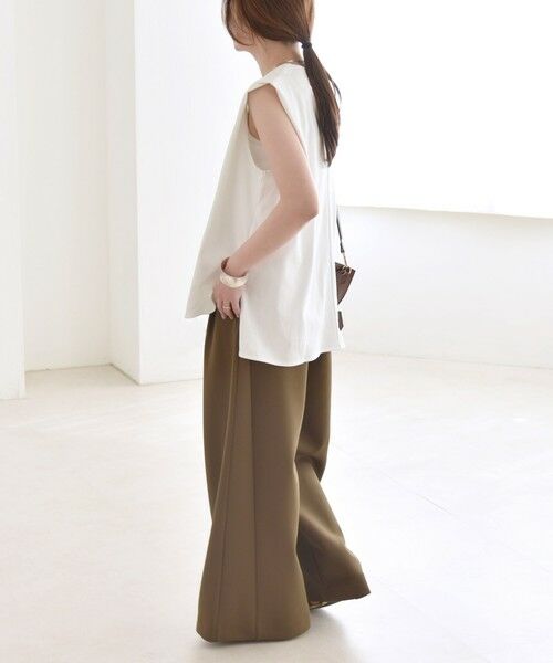 SHIPS / シップス Tシャツ | quaranciel:〈接触冷感/汗染み防止加工/洗濯機可能〉Vネック ノースリーブ プルオーバー | 詳細2