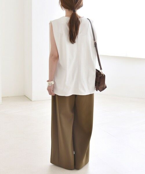 SHIPS / シップス Tシャツ | quaranciel:〈接触冷感/汗染み防止加工/洗濯機可能〉Vネック ノースリーブ プルオーバー | 詳細3