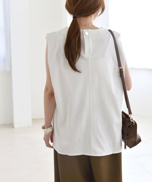 SHIPS / シップス Tシャツ | quaranciel:〈接触冷感/汗染み防止加工/洗濯機可能〉Vネック ノースリーブ プルオーバー | 詳細8