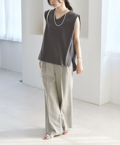 SHIPS / シップス Tシャツ | quaranciel:〈接触冷感/汗染み防止加工/洗濯機可能〉Vネック ノースリーブ プルオーバー | 詳細13