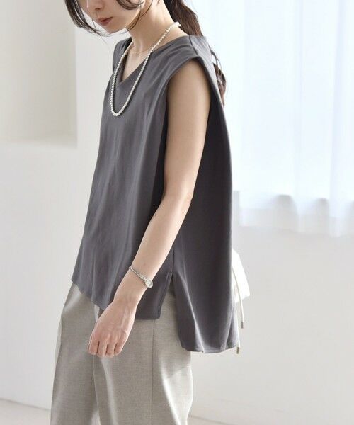 SHIPS / シップス Tシャツ | quaranciel:〈接触冷感/汗染み防止加工/洗濯機可能〉Vネック ノースリーブ プルオーバー | 詳細16