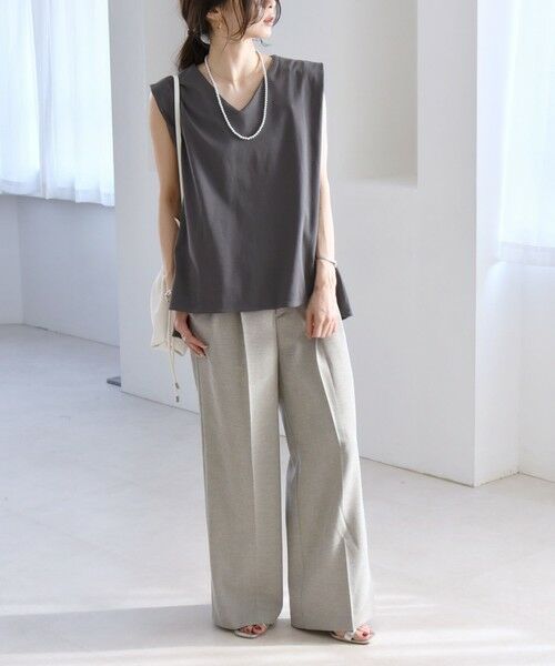 SHIPS / シップス Tシャツ | quaranciel:〈接触冷感/汗染み防止加工/洗濯機可能〉Vネック ノースリーブ プルオーバー | 詳細11