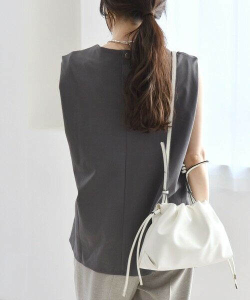 SHIPS / シップス Tシャツ | quaranciel:〈接触冷感/汗染み防止加工/洗濯機可能〉Vネック ノースリーブ プルオーバー | 詳細24