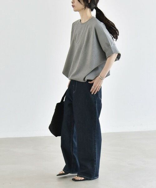 SHIPS / シップス Tシャツ | 《一部追加予約》quaranciel:〈洗濯機可能〉ライト ポンチ ハーフスリーブ ドロスト ルーズ TEE | 詳細14