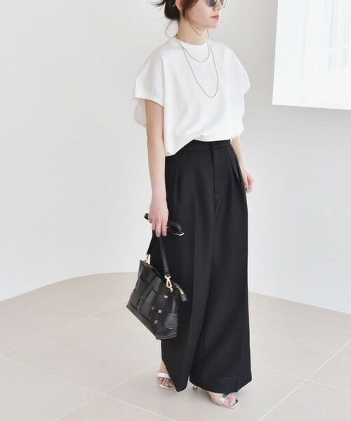 SHIPS / シップス Tシャツ | quaranciel:〈洗濯機可能〉ライト ポンチ コンパクト フレンチスリーブ TEE | 詳細1