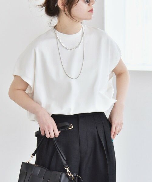 SHIPS / シップス Tシャツ | quaranciel:〈洗濯機可能〉ライト ポンチ コンパクト フレンチスリーブ TEE | 詳細7