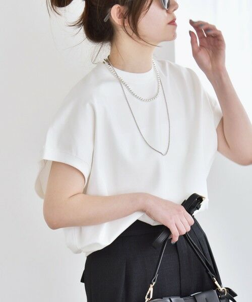 SHIPS / シップス Tシャツ | quaranciel:〈洗濯機可能〉ライト ポンチ コンパクト フレンチスリーブ TEE | 詳細8