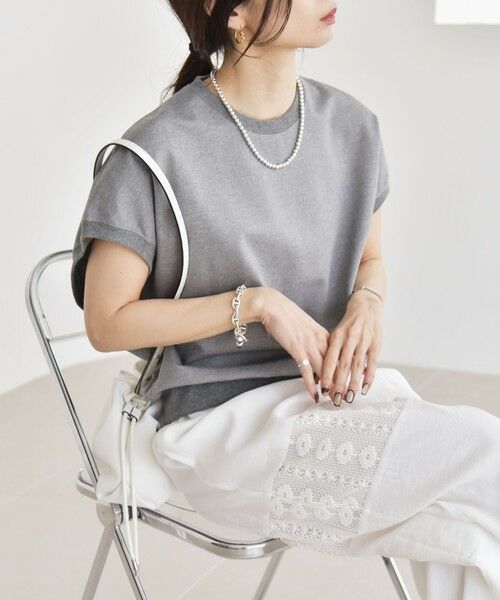 SHIPS for women/シップスウィメン 《予約》quaranciel:〈洗濯機可能〉ライト ポンチ コンパクト フレンチスリーブ TEE ライトグレー ONE SIZE SHIPS for women/シップスウィメン 《予約》quaranciel:〈洗濯機可能〉ライト ポンチ コンパクト フレンチスリーブ TEE ライトグレー ONE SIZE