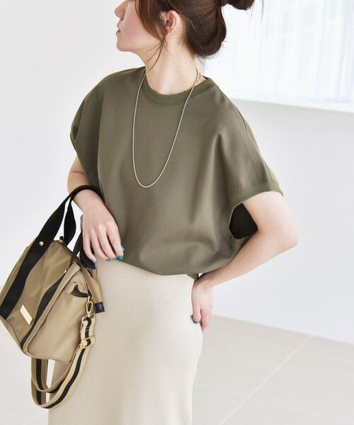 SHIPS for women/シップスウィメン 《予約》quaranciel:〈洗濯機可能〉ライト ポンチ コンパクト フレンチスリーブ TEE カーキ ONE SIZE SHIPS for women/シップスウィメン 《予約》quaranciel:〈洗濯機可能〉ライト ポンチ コンパクト フレンチスリーブ TEE カーキ ONE SIZE