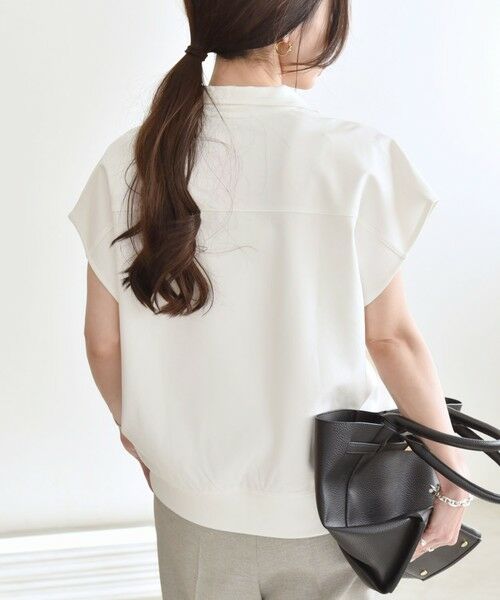 SHIPS / シップス Tシャツ | quaranciel:〈洗濯機可能〉ライト ポンチ ハーフジップ フレンチスリーブ TEE | 詳細7