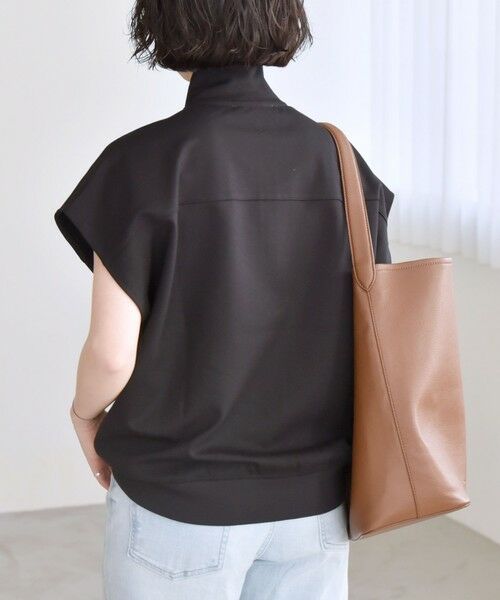 SHIPS / シップス Tシャツ | quaranciel:〈洗濯機可能〉ライト ポンチ ハーフジップ フレンチスリーブ TEE | 詳細16