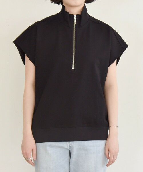 SHIPS / シップス Tシャツ | quaranciel:〈洗濯機可能〉ライト ポンチ ハーフジップ フレンチスリーブ TEE | 詳細19