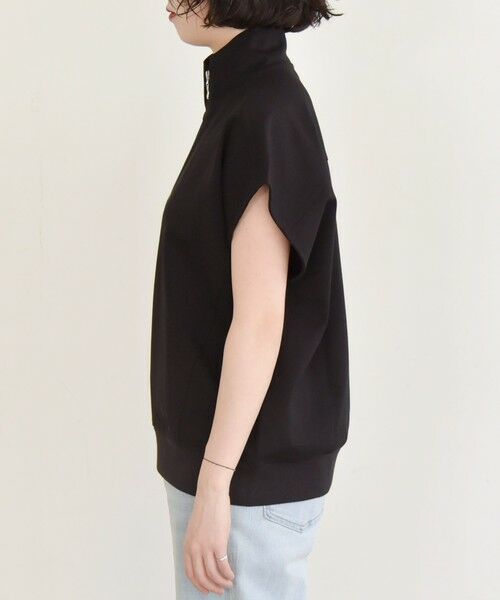SHIPS / シップス Tシャツ | quaranciel:〈洗濯機可能〉ライト ポンチ ハーフジップ フレンチスリーブ TEE | 詳細20