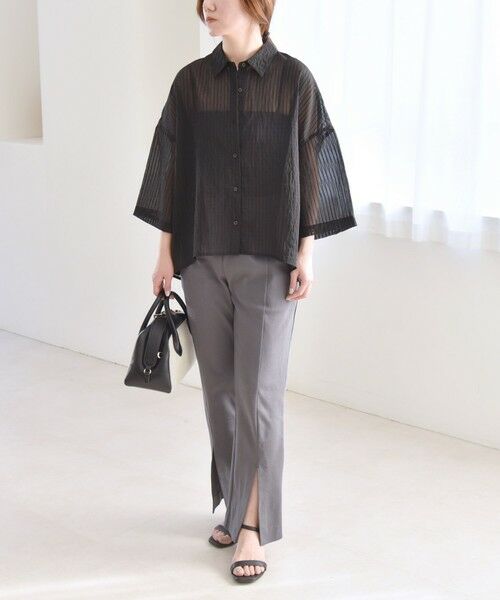 SHIPS / シップス その他パンツ | quaranciel:〈接触冷感/汗染み防止加工/洗濯機可能〉スリット イージー パンツ | 詳細1