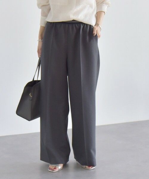 SHIPS for women/シップスウィメン quaranciel:〈手洗い可能〉ウエスト ライン イージー ワイド パンツ 2 チャコールグレー 36 SHIPS for women/シップスウィメン quaranciel:〈手洗い可能〉ウエスト ライン イージー ワイド パンツ 2 チャコールグレー 36