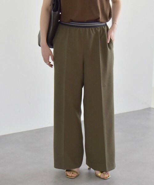 SHIPS for women/シップスウィメン quaranciel:〈手洗い可能〉ウエスト ライン イージー ワイド パンツ 2 オリーブ 38 SHIPS for women/シップスウィメン quaranciel:〈手洗い可能〉ウエスト ライン イージー ワイド パンツ 2 オリーブ 38