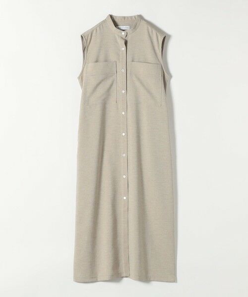 SHIPS / シップス ロング・マキシ丈ワンピース | quaranciel:〈洗濯機可能〉ウーステッド ノースリーブ バンドカラー シャツ ワンピース | 詳細12
