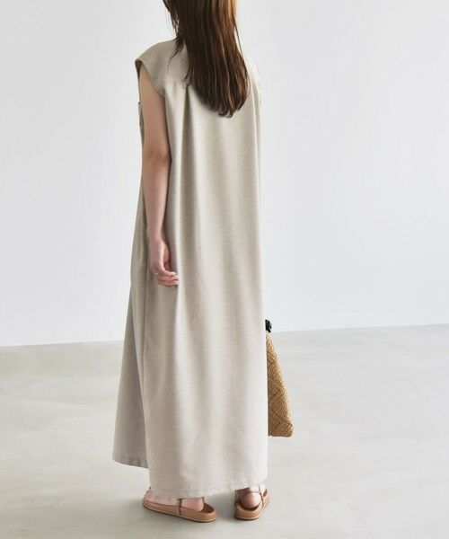 SHIPS / シップス ロング・マキシ丈ワンピース | quaranciel:〈洗濯機可能〉ウーステッド ノースリーブ バンドカラー シャツ ワンピース | 詳細4