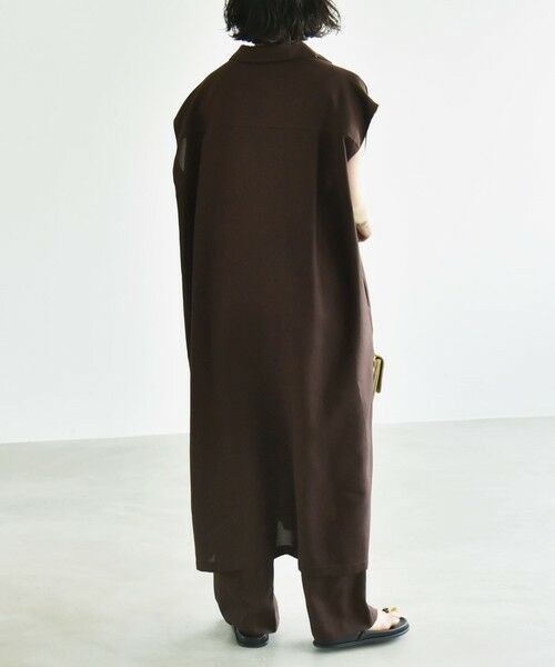 SHIPS / シップス ロング・マキシ丈ワンピース | quaranciel:〈洗濯機可能〉リネン ライク スキッパー シャツ ワンピース＆パンツ セットアップ | 詳細2