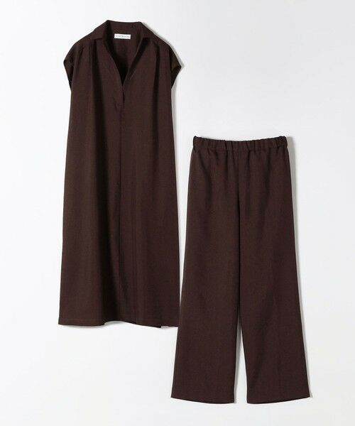 SHIPS / シップス ロング・マキシ丈ワンピース | quaranciel:〈洗濯機可能〉リネン ライク スキッパー シャツ ワンピース＆パンツ セットアップ | 詳細15