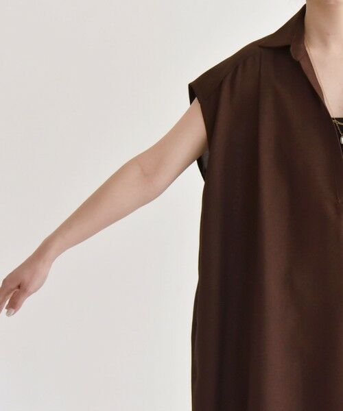 SHIPS / シップス ロング・マキシ丈ワンピース | quaranciel:〈洗濯機可能〉リネン ライク スキッパー シャツ ワンピース＆パンツ セットアップ | 詳細22